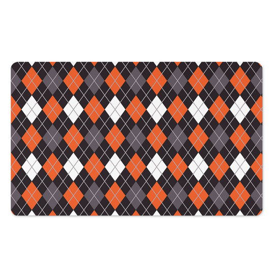 Halloween Argyle Pattern Print Polyester Doormat