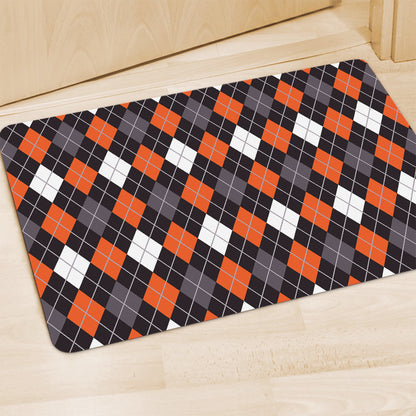 Halloween Argyle Pattern Print Polyester Doormat