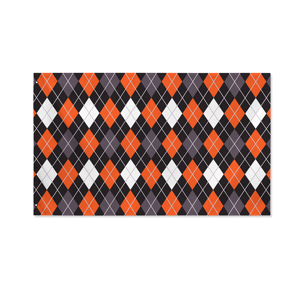 Halloween Argyle Pattern Print Polyester Flag