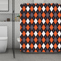 Halloween Argyle Pattern Print Polyester Shower Curtain
