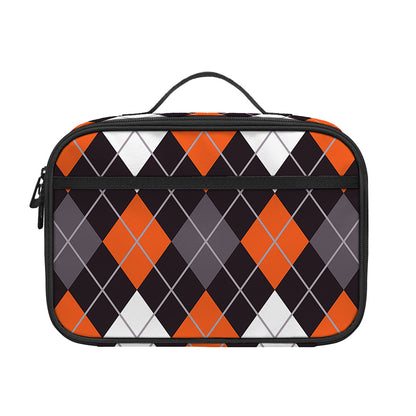 Halloween Argyle Pattern Print Portable Lunch Bag