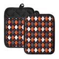 Halloween Argyle Pattern Print Pot Holders With Pocket