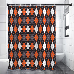 Halloween Argyle Pattern Print Premium Shower Curtain