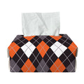 Halloween Argyle Pattern Print Rectangle Tissue Box Cover
