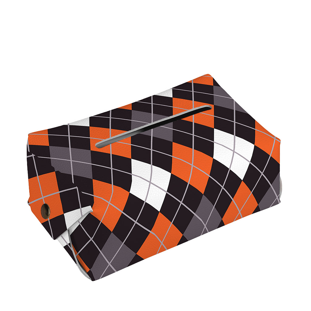 Halloween Argyle Pattern Print Rectangle Tissue Box Cover
