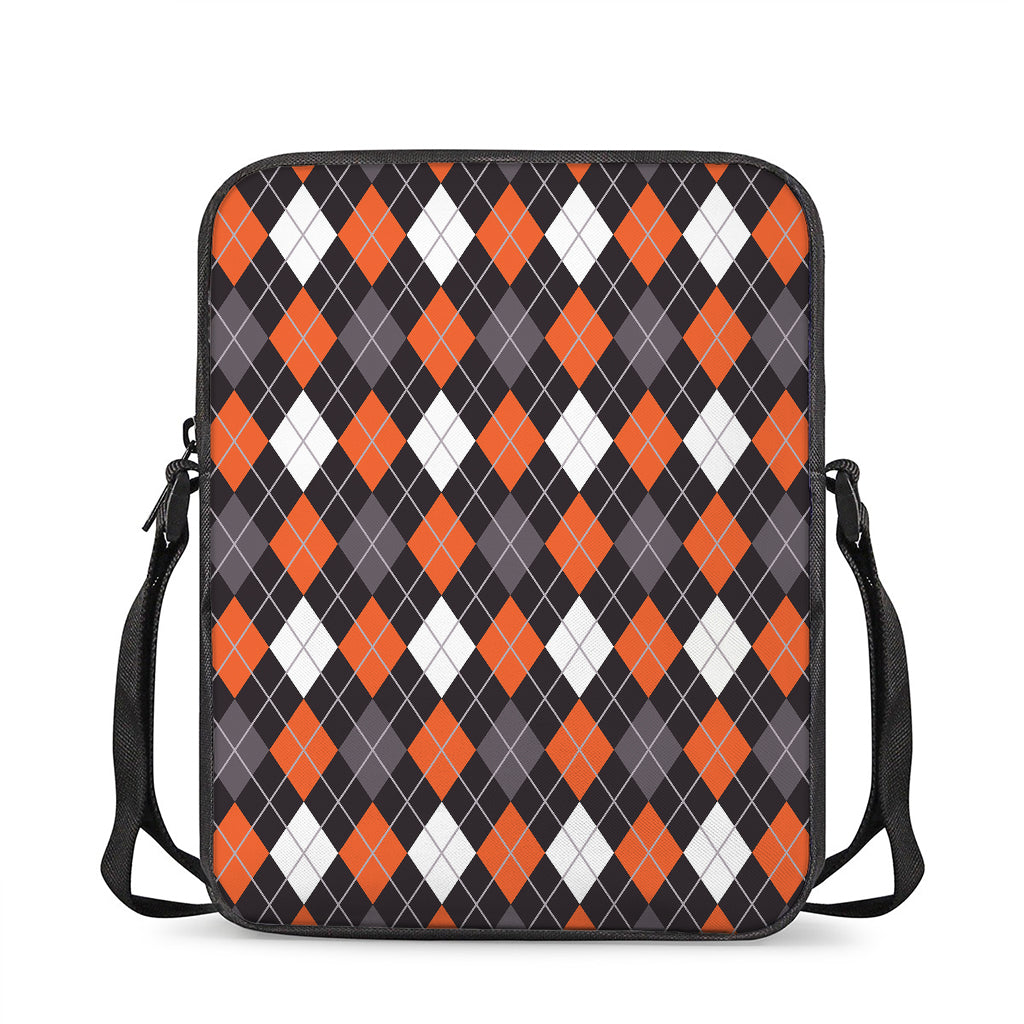 Halloween Argyle Pattern Print Rectangular Crossbody Bag