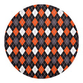 Halloween Argyle Pattern Print Round Blanket