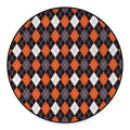 Halloween Argyle Pattern Print Round Floor Mat