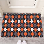 Halloween Argyle Pattern Print Rubber Doormat