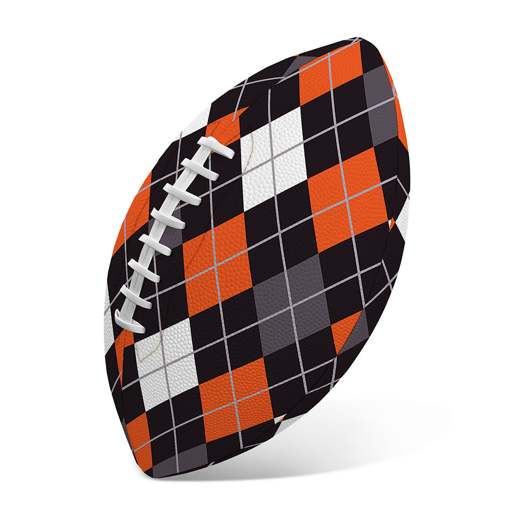 Halloween Argyle Pattern Print Rugby Ball