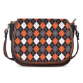 Halloween Argyle Pattern Print Saddle Bag