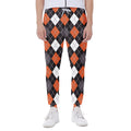 Halloween Argyle Pattern Print Joggers