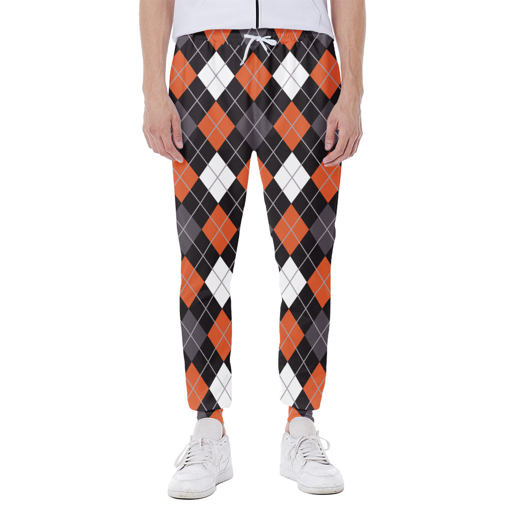 Halloween Argyle Pattern Print Scuba Joggers