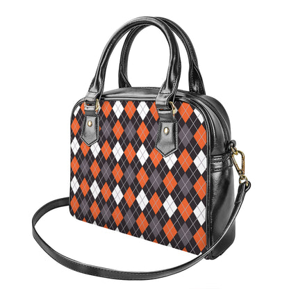 Halloween Argyle Pattern Print Shoulder Handbag