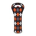Halloween Argyle Pattern Print Single Neoprene Wine Tote