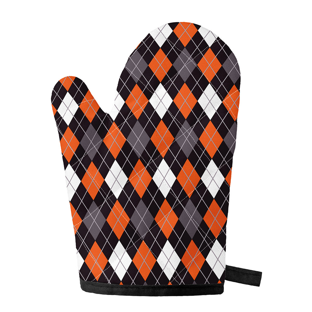 Halloween Argyle Pattern Print Single Oven Mitt