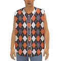Halloween Argyle Pattern Print Sleeveless Baseball Jersey