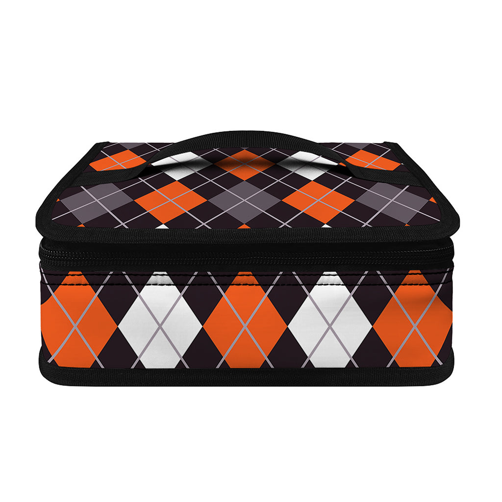Halloween Argyle Pattern Print Small Lunch Bag
