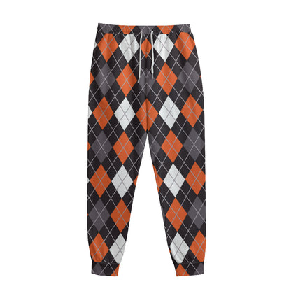 Halloween Argyle Pattern Print Sweatpants