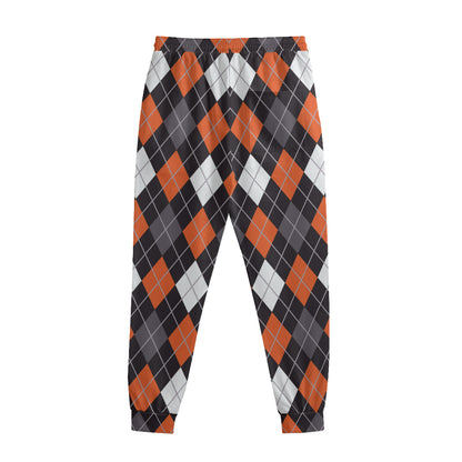 Halloween Argyle Pattern Print Sweatpants