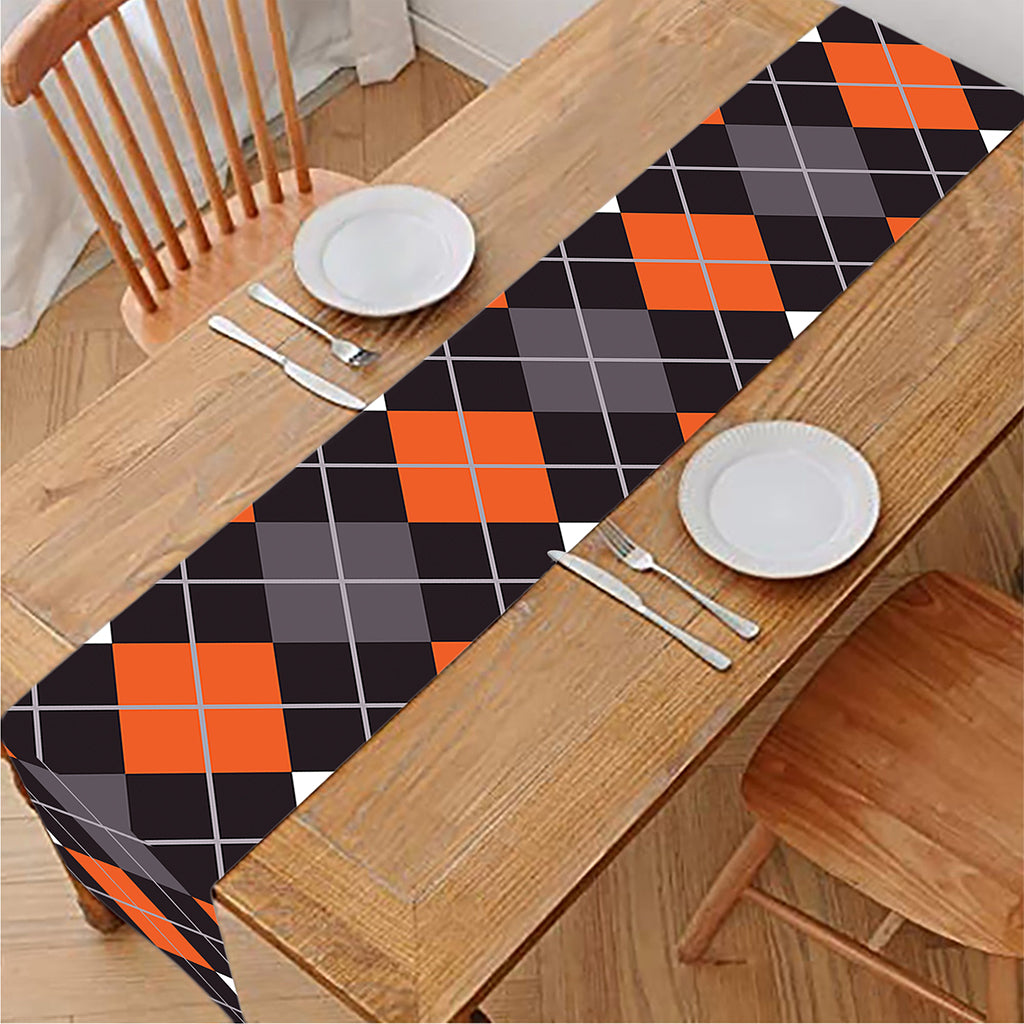 Halloween Argyle Pattern Print Table Runner