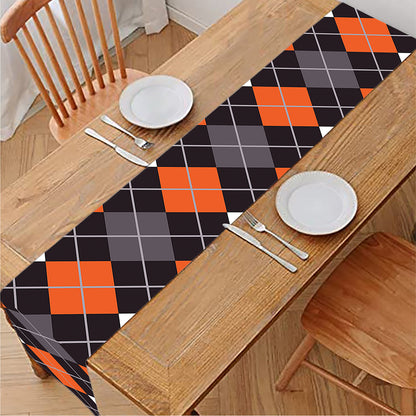Halloween Argyle Pattern Print Table Runner