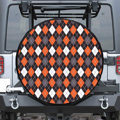 Halloween Argyle Pattern Print Tire Cover