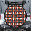 Halloween Argyle Pattern Print Tire Cover With Camera Hole