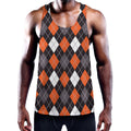 Halloween Argyle Pattern Print Men's Workout Tank Top
