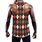 Halloween Argyle Pattern Print Training Tank Top