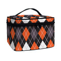 Halloween Argyle Pattern Print Travel Makeup Bag