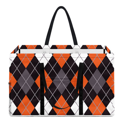 Halloween Argyle Pattern Print Utility Tote Bag