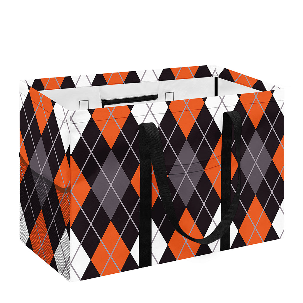Halloween Argyle Pattern Print Utility Tote Bag