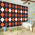 Halloween Argyle Pattern Print Wall Sticker