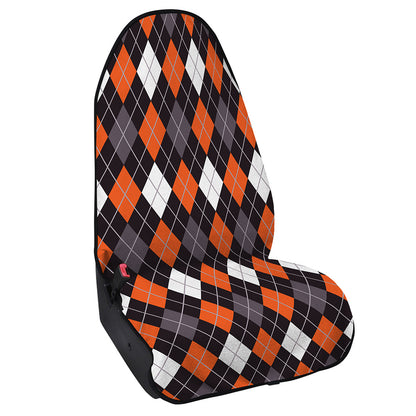 Halloween Argyle Pattern Print Waterproof Car Seat Cover