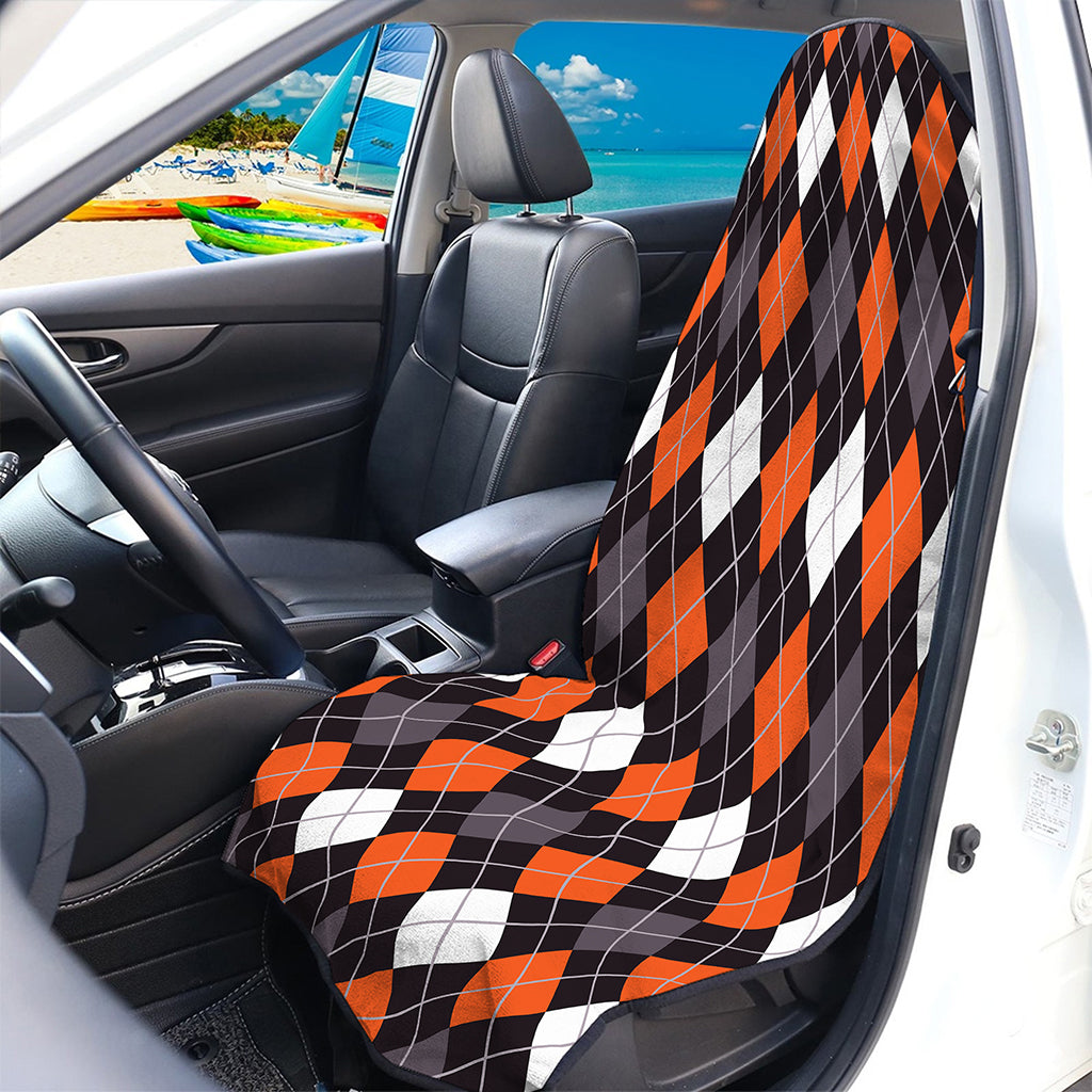 Halloween Argyle Pattern Print Waterproof Car Seat Cover