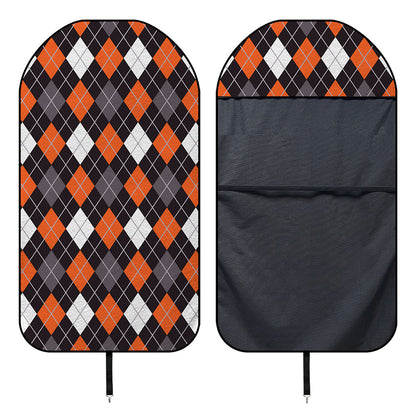 Halloween Argyle Pattern Print Waterproof Car Seat Cover