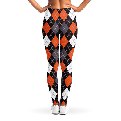 Halloween Argyle Pattern Print Women's Leggings