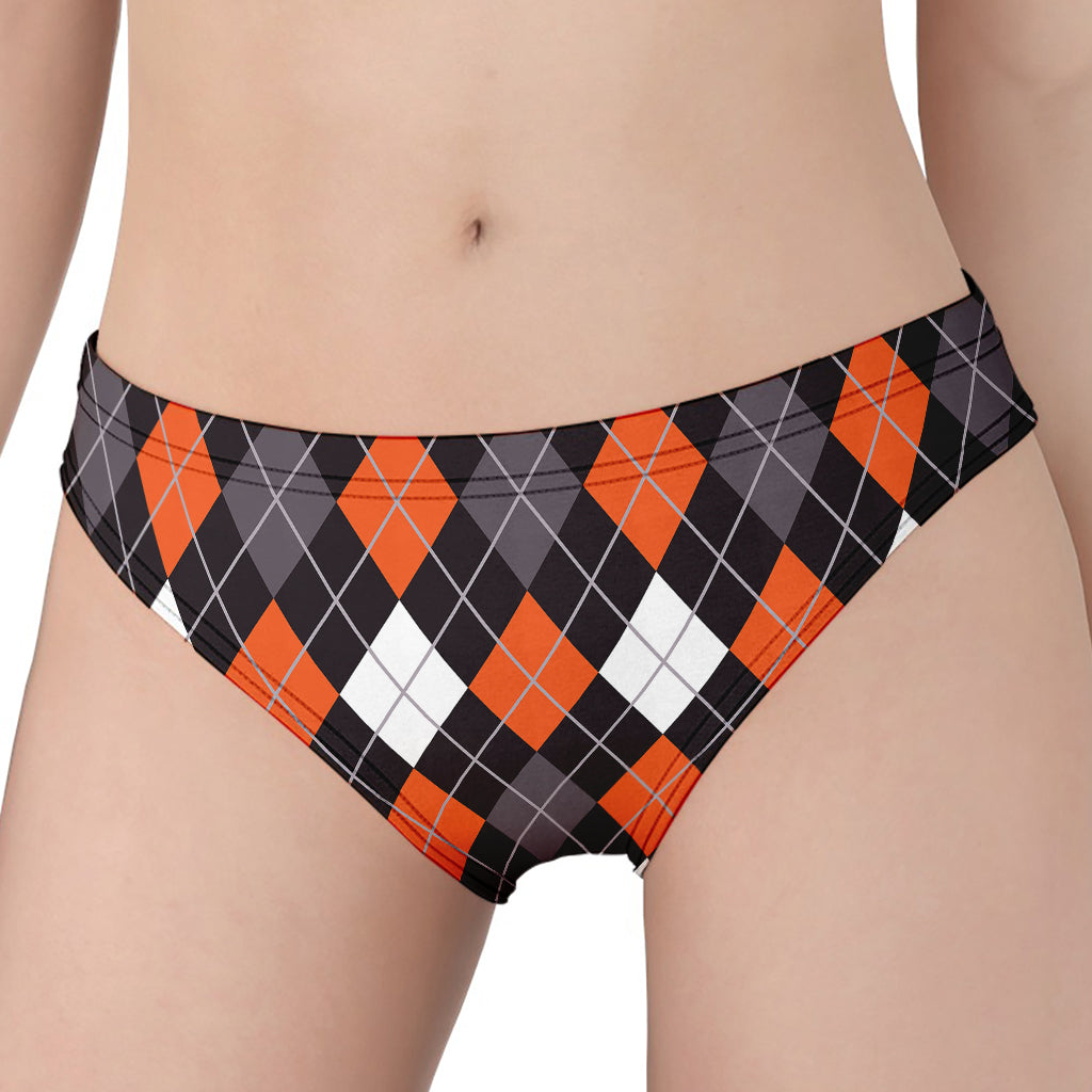 Halloween Argyle Pattern Print Women's Panties