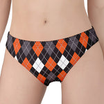 Halloween Argyle Pattern Print Women's Panties