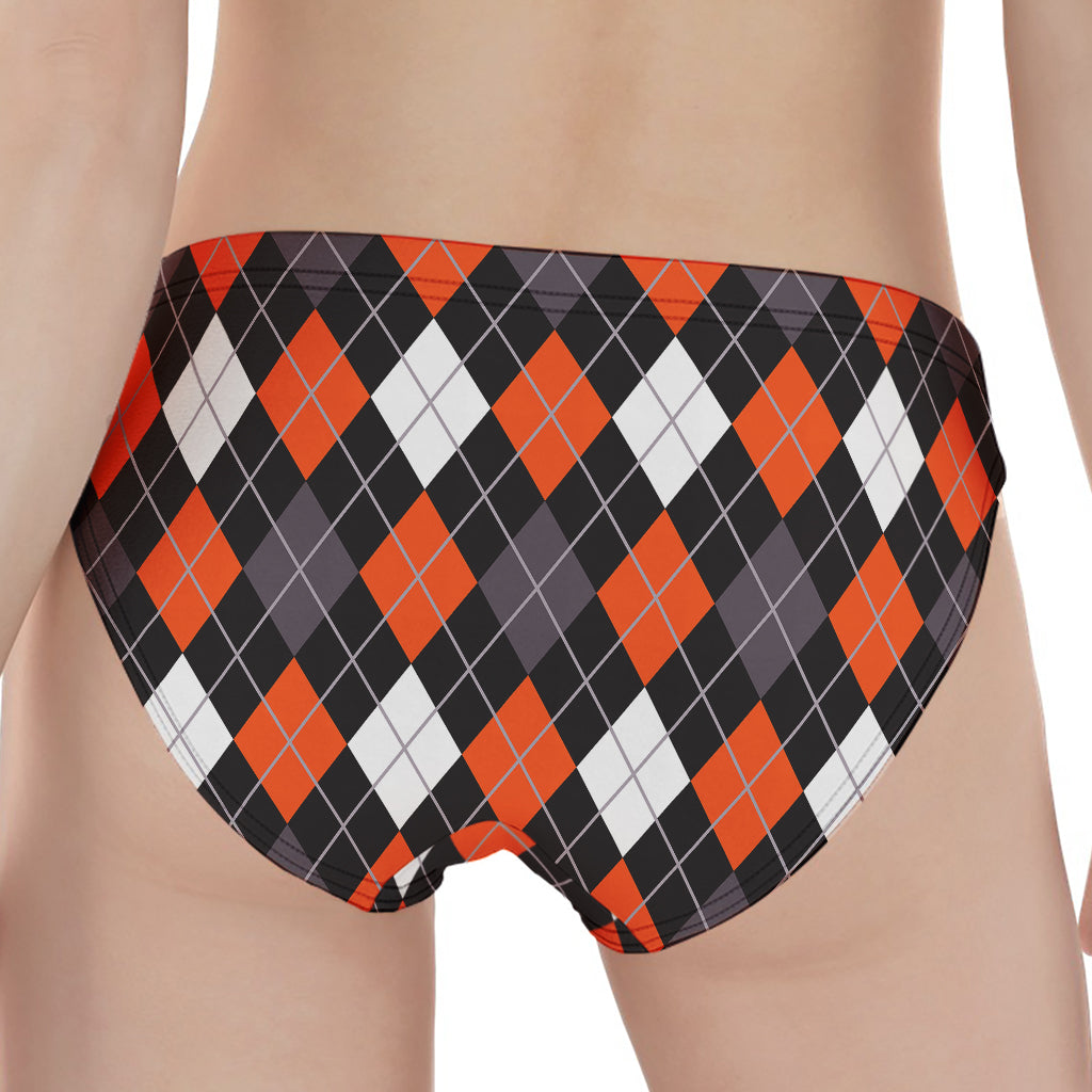 Halloween Argyle Pattern Print Women's Panties