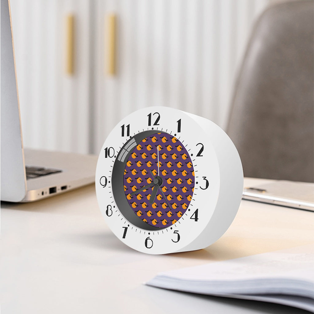 Halloween Bat And Moon Pattern Print Alarm Clock