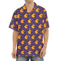 Halloween Bat And Moon Pattern Print Aloha Shirt