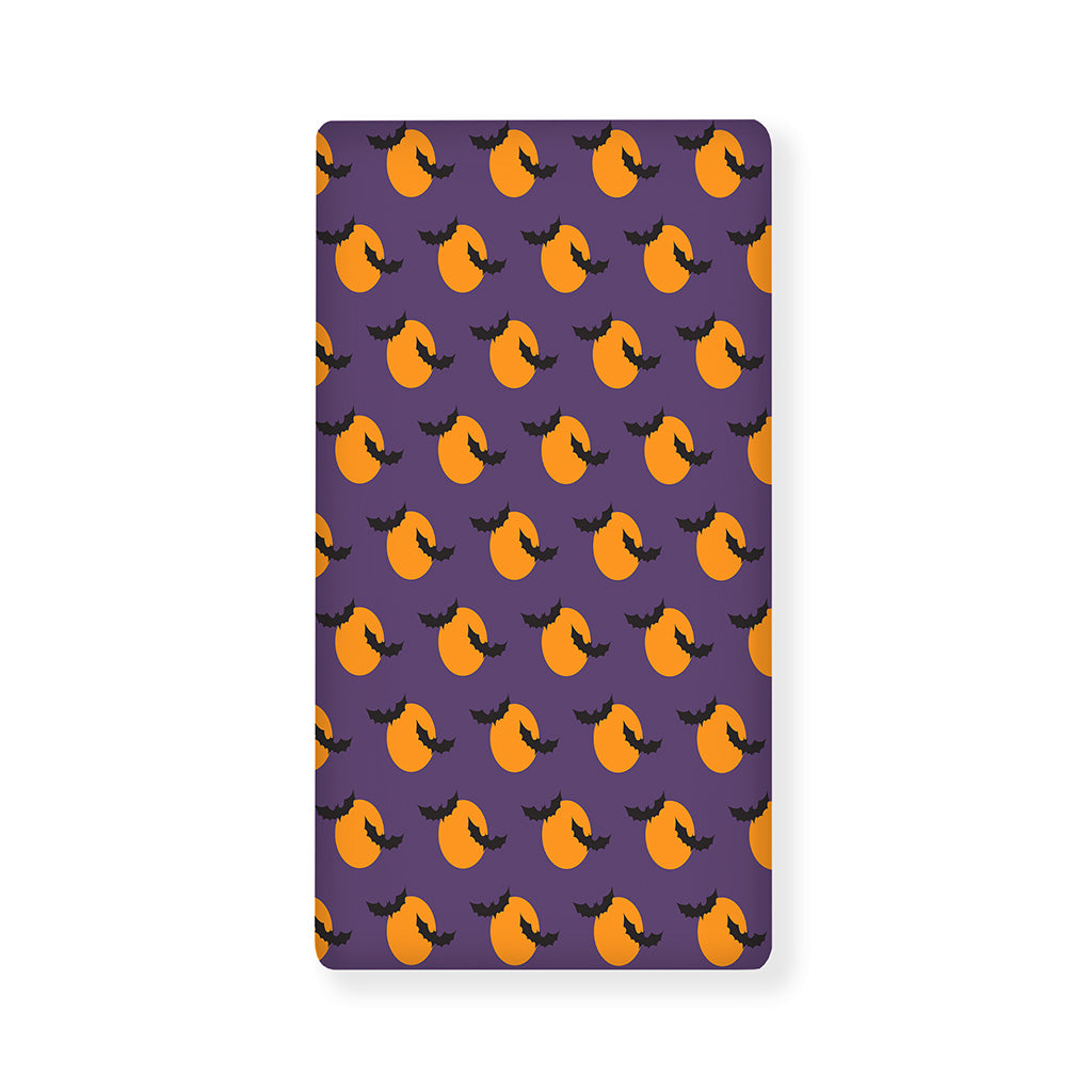 Halloween Bat And Moon Pattern Print Baby Crib Sheet
