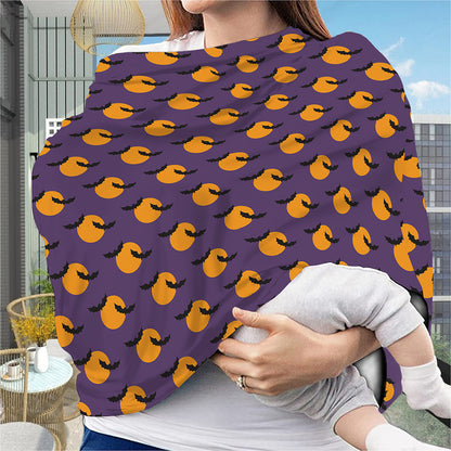 Halloween Bat And Moon Pattern Print Baby Seat Cover