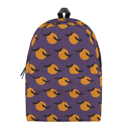 Halloween Bat And Moon Pattern Print Backpack