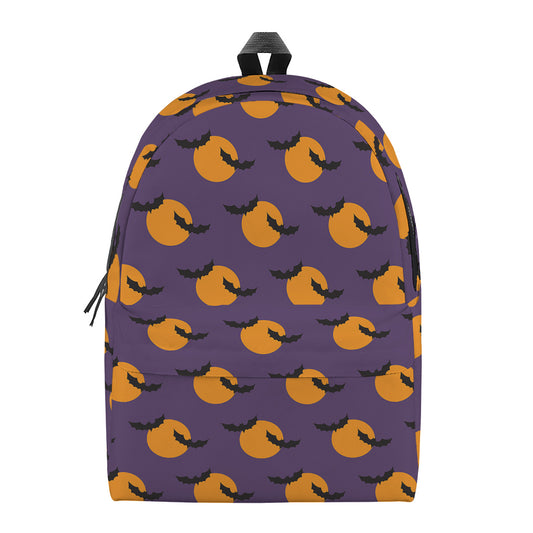 Halloween Bat And Moon Pattern Print Backpack