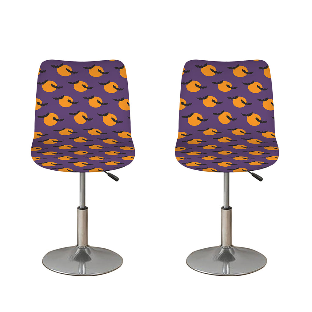Halloween Bat And Moon Pattern Print Bar Stool Covers