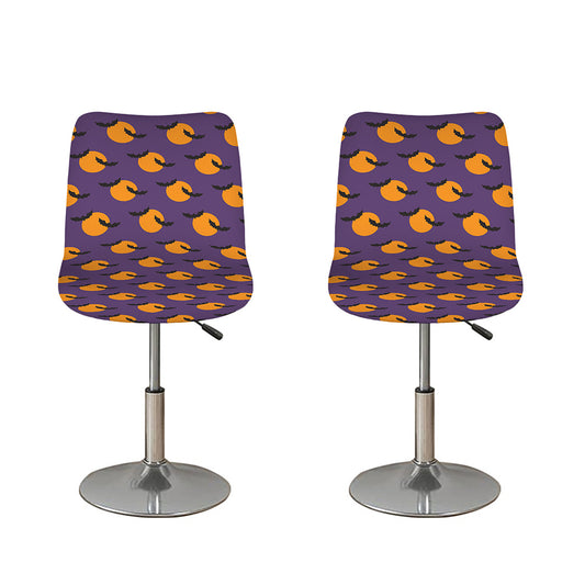 Halloween Bat And Moon Pattern Print Bar Stool Covers