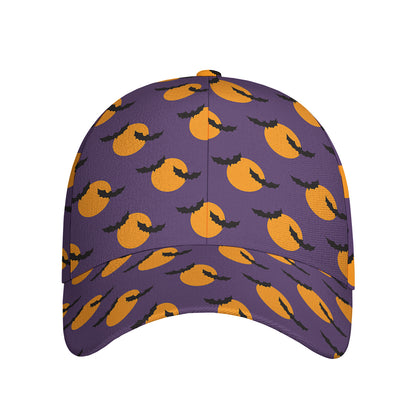 Halloween Bat And Moon Pattern Print Baseball Cap